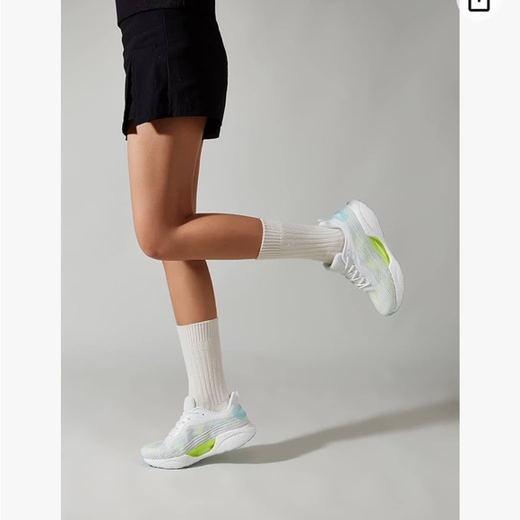 BELOS Women's Breathable Mesh Knit Lace Up Athletic Sneakers Comfortable NonSlip - Picture 3 of 6